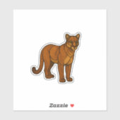 Stained Glass Mountain Lion Sticker シール (シート)