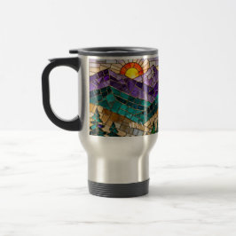 Stained Glass Mountain Sunrise Mug  トラベルマグ
