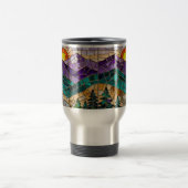 Stained Glass Mountain Sunrise Mug  トラベルマグ (中央)