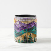 Stained Glass Mountain Sunrise Mug  マグカップ (中央)