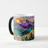 Stained Glass Mountain Sunrise Mug  モーフィングマグカップ (正面左)