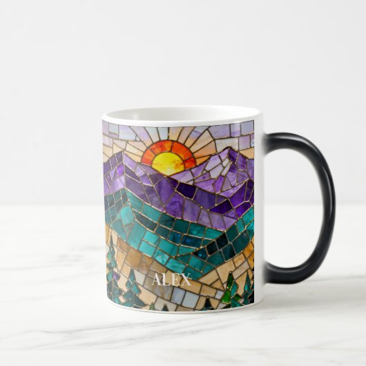 Stained Glass Mountain Sunrise Mug  モーフィングマグカップ (右)