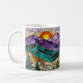 Stained Glass Mountain Sunrise Mug - Nature Art Co コーヒーマグカップ (左)