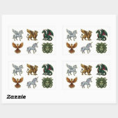 Stained Glass Mythical Creatures Sticker Set 長方形シール (シート)