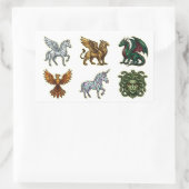 Stained Glass Mythical Creatures Sticker Set 長方形シール (バッグ)