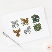Stained Glass Mythical Creatures Sticker Set 長方形シール (封筒)