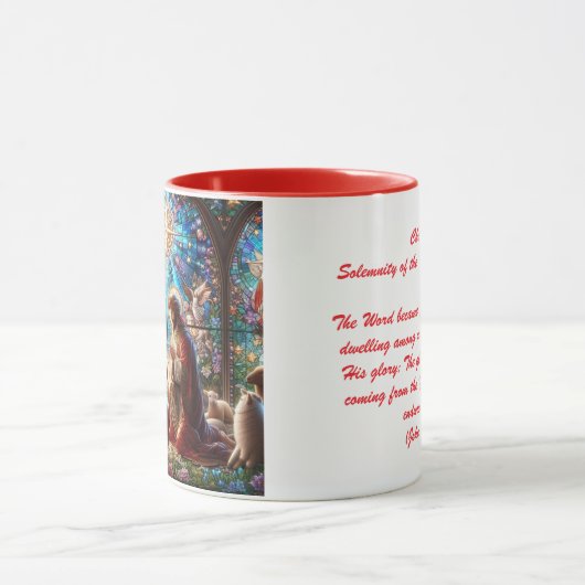 Stained Glass Nativity Scene マグカップ (中央)