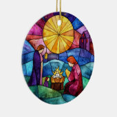 Stained Glass Nativity Scene Christmas Ornament セラミックオーナメント (右)