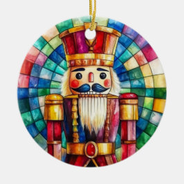 Stained Glass Nutcracker Personalized Christmas セラミックオーナメント