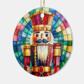 Stained Glass Nutcracker Personalized Christmas セラミックオーナメント (左)