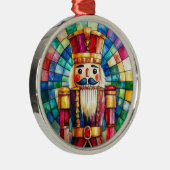 Stained Glass Nutcracker Personalized Christmas メタルオーナメント (右)