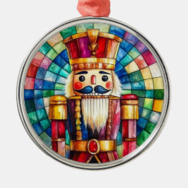 Stained Glass Nutcracker Personalized Christmas メタルオーナメント