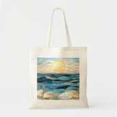 Stained Glass Ocean Sunset Beach Tote トートバッグ (正面)