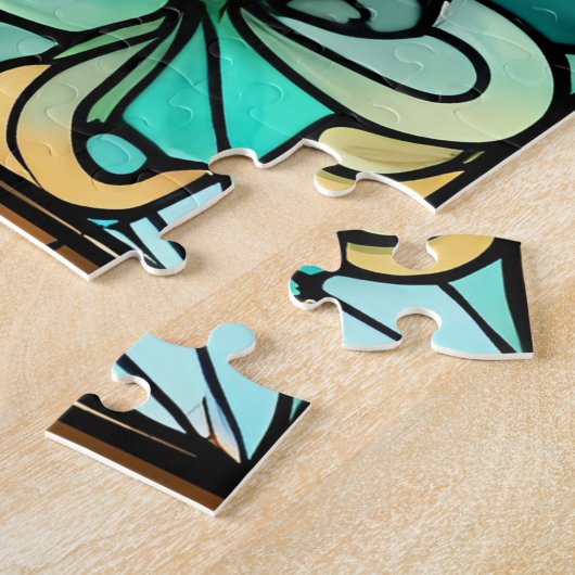 Stained Glass Octopus Jigsaw Puzzle ジグソーパズル (側面)