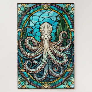 Stained Glass Octopus Jigsaw Puzzle ジグソーパズル