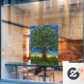 Stained Glass Olive Tree Nature Art Eco Gift ウィンドウサイン (カフェ窓)