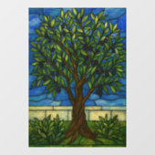 Stained Glass Olive Tree Nature Art Eco Gift ウィンドウサイン (シート)