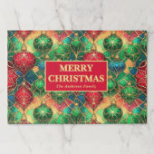 Stained Glass Ornament Christmas Paper Placemat ペーパーパッド (正面)