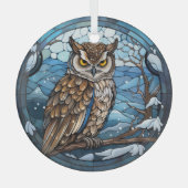 Stained Glass Owl ガラスオーナメント (正面)