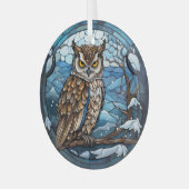 Stained Glass Owl ガラスオーナメント (正面左)