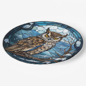 Stained Glass Owl ペーパープレート (アングル)