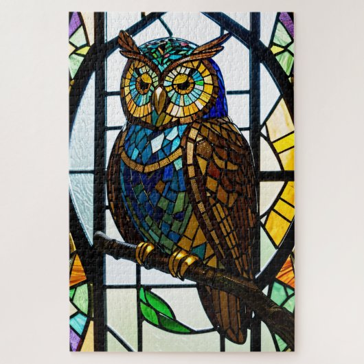 Stained Glass Owl Jigsaw - 2 Puzzle ジグソーパズル (縦)