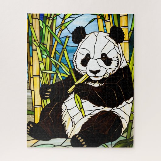 Stained Glass Panda Jigsaw Puzzle ジグソーパズル (縦)