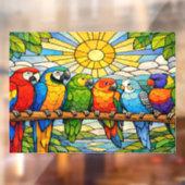 Stained-Glass Parrots Home Window Cling ウィンドウサイン (シート2)