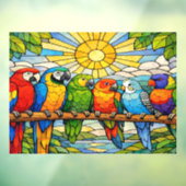 Stained-Glass Parrots Home Window Cling ウィンドウサイン (シート3)