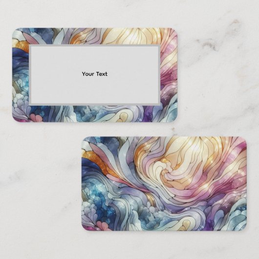 Stained glass pastel colourful abstract 名刺 (正面/裏面)