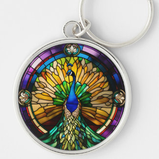 Stained Glass Peacock キーホルダー