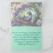 Stained Glass Peacock Floral Wreath Art カード (内部)