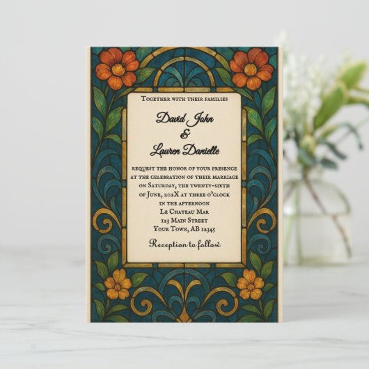 Stained Glass Photo Wedding Invitation 招待状 (スタンド正面)