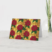 Stained Glass Poinsettia Merry Christmas シーズンカード (裏面)