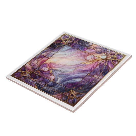 Stained glass purple タイル (側面)