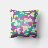 Stained glass Purple Lime Teal Mosaic Abstract クッション (裏面)