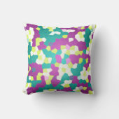 Stained glass Purple Lime Teal Mosaic Abstract クッション (正面)