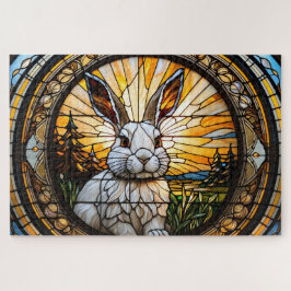 Stained-glass rabbit jigsaw puzzle ジグソーパズル