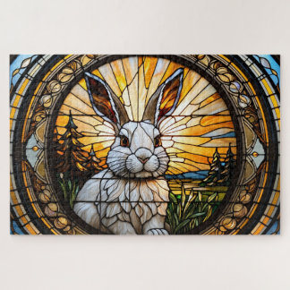 Stained-glass rabbit jigsaw puzzle ジグソーパズル