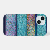 Stained Glass Radiance Art Nouveau Forest iPhone 15ケース (裏面横)