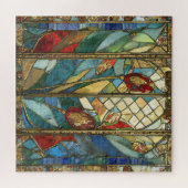 Stained Glass Red Chief Poppies at Sunrise ジグソーパズル (横)