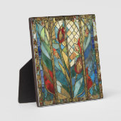 Stained Glass Red Chief Poppies at Sunrise フォトプラーク (正面)