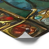 Stained Glass Red Chief Poppies at Sunrise ポスター (角)