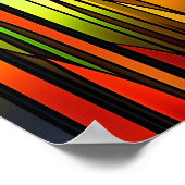 Stained Glass Red Green Cattails Artwork ポスター (角)