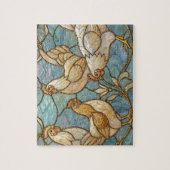 Stained Glass Roosters Elegant Chicken Farmhouse ジグソーパズル (縦)