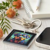 Stained Glass Rottweiler キーホルダー (正面右)