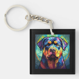 Stained Glass Rottweiler  キーホルダー