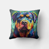 Stained Glass Rottweiler  クッション (裏面)