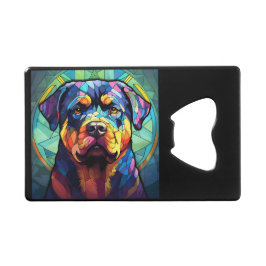 Stained Glass Rottweiler  クレジットカード栓抜き