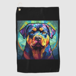 Stained Glass Rottweiler  ゴルフタオル